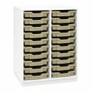 Regal M+ + 20 beige Behälter - weiss (Quadro 286W)