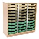 Regal M+ + 30 flache Behälter, B 104  (Quadro 304)