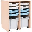 Regal Open M, B 70, mit 2+8 Behältern - Ahorn - hellgrau, weiss (Grande 91)