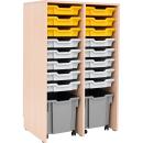 Regal Open L, B 70, mit 2+16 Behältern - Ahorn - silberfarben, hellgrau (Grande 93)