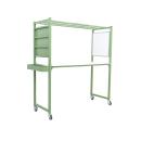 Mobiler Multifunktionstisch MultiDesk, mit Zubehör, weiss