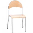 Stuhl P 5, Sitzhöhe 43 cm, für Tischhöhe 70 cm - alufarbig - Buche