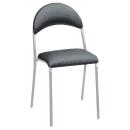 Stuhl P, Textil gepolstert, Sitzhöhe 46 cm - alufarben - grau