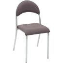 Stuhl P, Textil gepolstert, Sitzhöhe 46 cm - alufarben - beige-braun