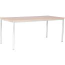MILA Tisch 180x80, Tischhöhe 64 cm, gerade Ecken - alufarben - Ahorn