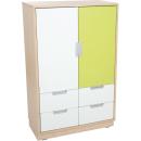 Kombischrank L mit 4 schmalen Schubladen und 2 mittelgrossen Türen, B 79 (Quadro 31)