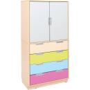 Schrank mit Schubladen und Türen, B 79, H 164 (Quadro 102–180°)